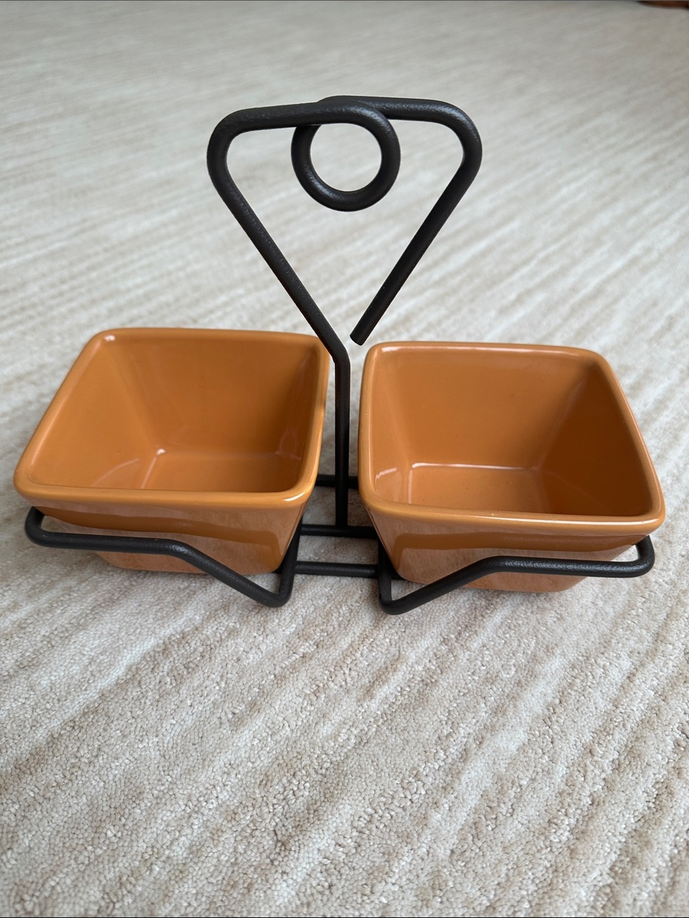 Pampered Chef 3 pc Simple Additions Entertainment Snack Set Caddy 2 Square Bowls